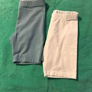 ❤️ 3/$10 Set of (2)-Wonder Nation Blue and White Casual Biker Shorts